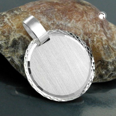 Anhänger Gravurplatte matt 925 Sterlingsilber
