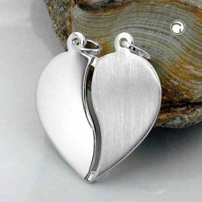 Anhänger Herz mit 2 Ösen 925 Sterlingsilber