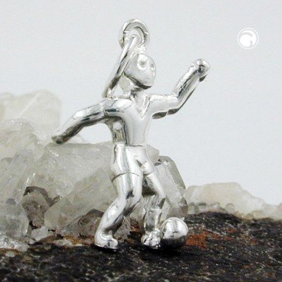 Anhänger Fußballer glänzend 925 Sterlingsilber