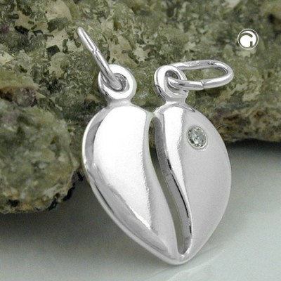 Anhänger teilbares Herz 925 Sterlingsilber