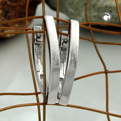 Creolen Ohrringe spitzoval rhodiniert 925 Sterlingsilber