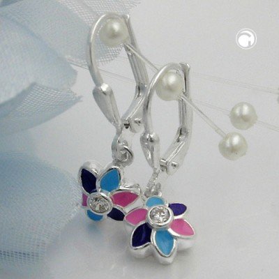 Ohrring Blume Zirkonia 925 Sterlingsilber
