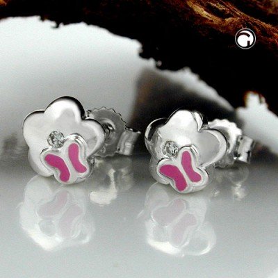 Ohrstecker Blume/Schmetterling 925 Sterlingsilber