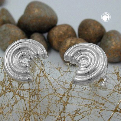 Ohrstecker mit Rillen glänzend 925 Sterlingsilber