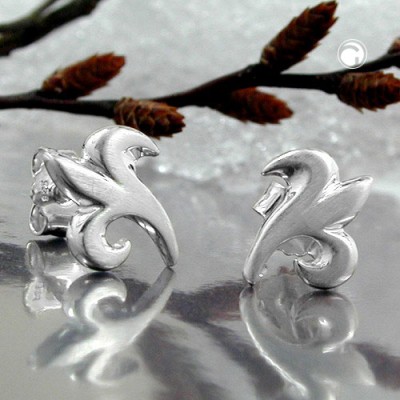 Ohrstecker kleine Blüte mattiert 925 Sterlingsilber