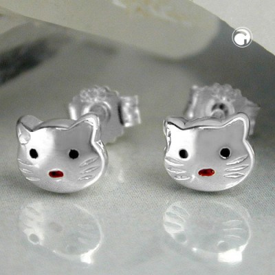 Ohrstecker Katzenkopf 925 Sterlingsilber