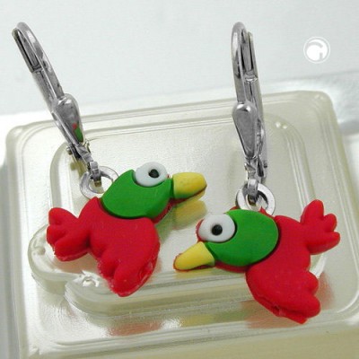 Ohrring Vogel bunt 925 Sterlingsilber