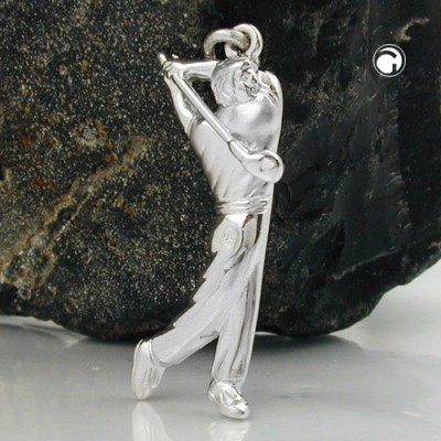 Anhänger Golfer rhodiniert 925 Sterlingsilber