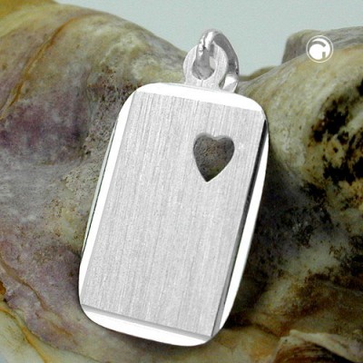 Anhänger Gravurplatte Herz 925 Sterlingsilber