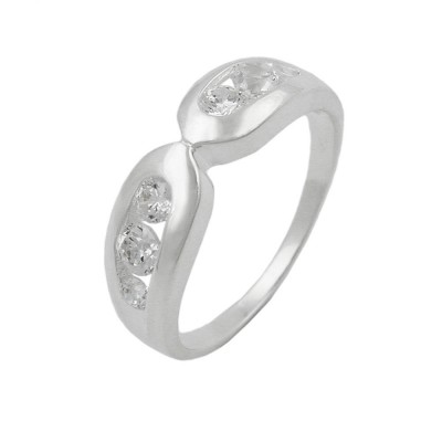 Ring mit 6 Zirkonias glänzend 925 Silber Größe 54