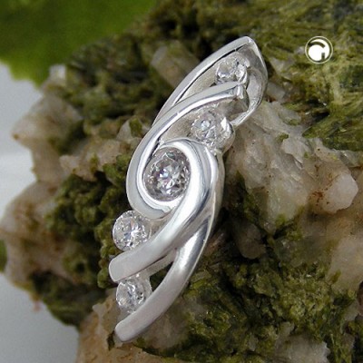 Anhänger mit 5 Zirkonias 925 Sterlingsilber