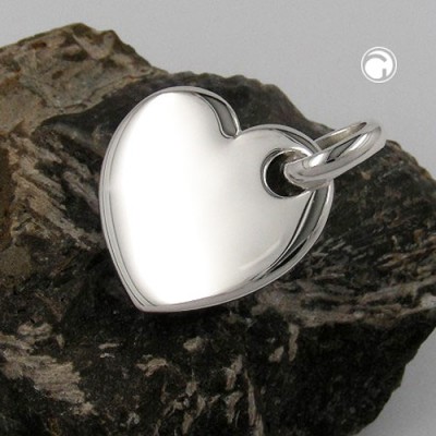 Anhänger Herz glatt-glänzend 925 Sterlingsilber