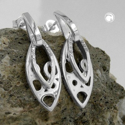 Ohrstecker Behang mit Zirkonia 925 Sterlingsilber