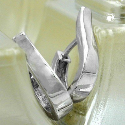 Creolen Ohrringe 3mm oval rhodiniert 925 Sterlingsilber