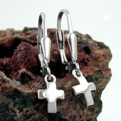 Ohrring kleines Kreuz 925 Sterlingsilber