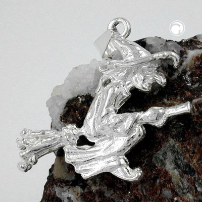 Anhänger große Hexe 925 Sterlingsilber