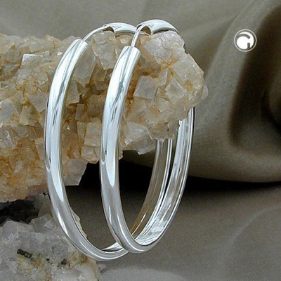 Creolen Ohrringe 53/43mm oval 925 Sterlingsilber