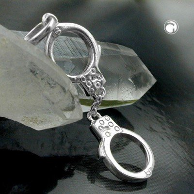 Anhänger 2 Handschellen 925 Sterlingsilber