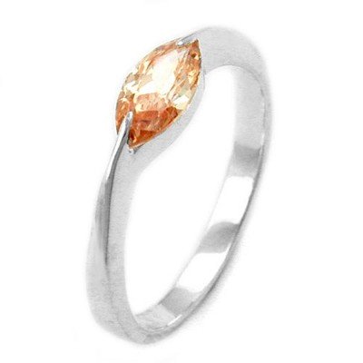 Ring Cubic Zirkonia oval topas 925 Silber