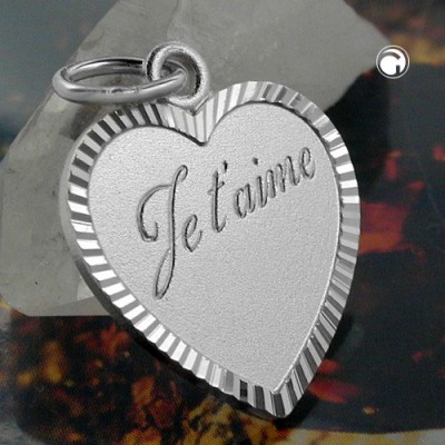 Anhänger Herz Je t- aime 925 Sterlingsilber
