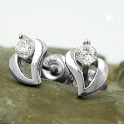 Ohrstecker Zirkonia gefasst 925 Sterlingsilber