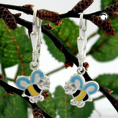 Ohrring Biene Hänger Lack 925 Sterlingsilber