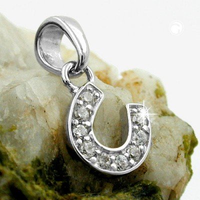 Anhänger Hufeisen Zirkonia 925 Sterlingsilber