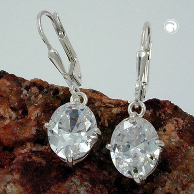 Ohrring mit ovalen Zirkonias 925 Sterlingsilber