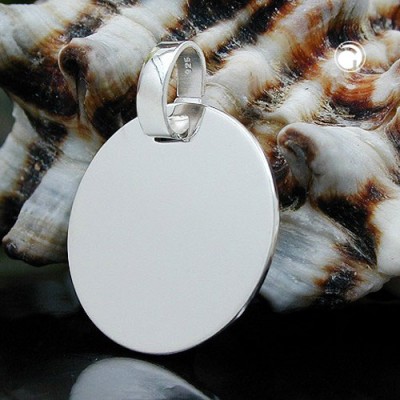 Anhänger 16mm Gravurplatte 925 Sterlingsilber