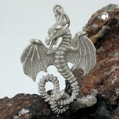 Anhänger Drache mit Ringöse 925 Sterlingsilber