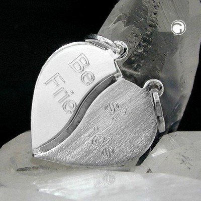 Anhänger Herz mit 2 Ösen 925 Sterlingsilber