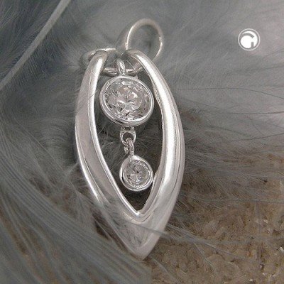 Anhänger 2x Zirkonia glänzend 925 Sterlingsilber