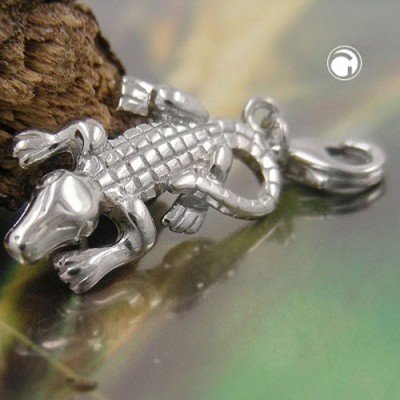 Anhänger Charm Krokodil 925 Sterlingsilber