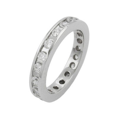 Ring besetzt mit Zirkonia 925 Silber Größe 60