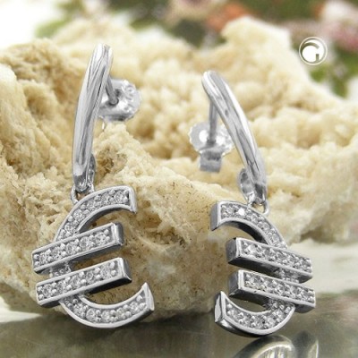 Ohrstecker Ohrring Euro-Zeichen 925 Sterlingsilber