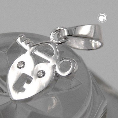 Anhänger Herz mit Schlüssel 925 Sterlingsilber