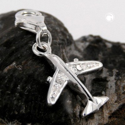 Anhänger Charm Flugzeug 925 Sterlingsilber