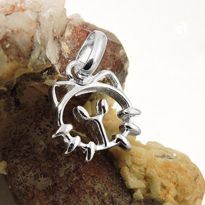 Anhänger Katzenkopf 925 Sterlingsilber