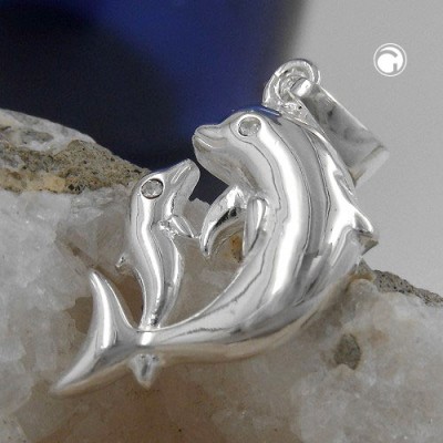 Anhänger Delfinpaar 925 Sterlingsilber