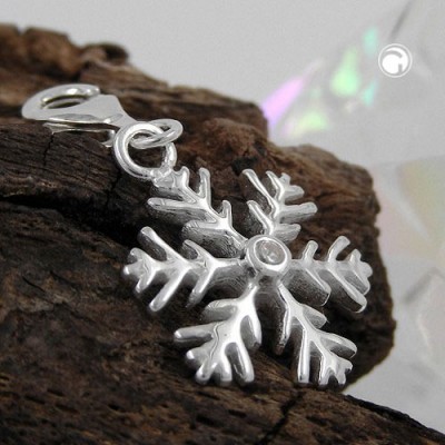 Anhänger Charm Schneeflocke 925 Sterlingsilber