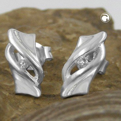 Ohrstecker je Paar 2x Zirkonia 925 Sterlingsilber