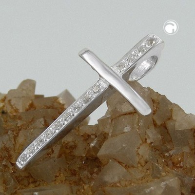 Anhänger Kreuz mit Zirkonias 925 Sterlingsilber