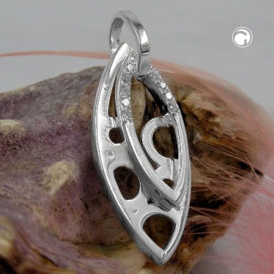 Anhänger spitzoval Zirkonia 925 Sterlingsilber