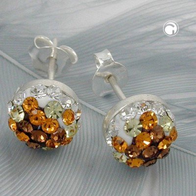 Ohrstecker 7mm topas-kristall 925 Sterlingsilber