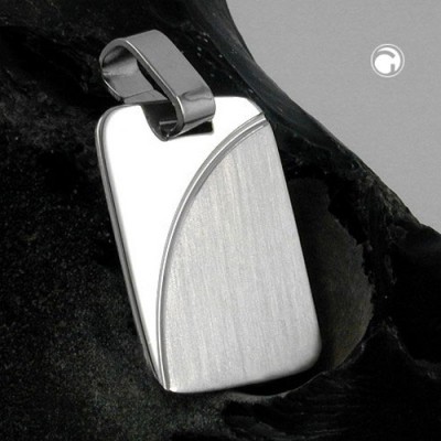 Anhänger Gravurplatte matt-glänzend rhodiniert 925 Sterlingsilber
