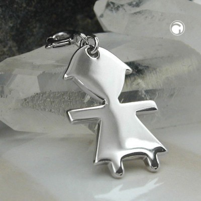 Anhänger Mädchen glänzend 925 Sterlingsilber