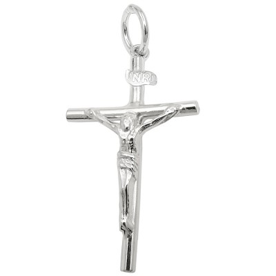 Anhänger Kreuz mit Jesus glänzend 925 Sterlingsilber