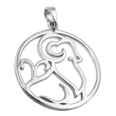 Anhänger Sternzeichen Widder glänzend rhodiniert 925 Sterlingsilber