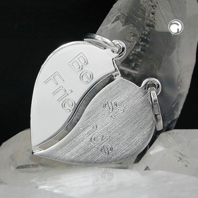 Anhänger Herz mit 2 Ösen 925 Sterlingsilber