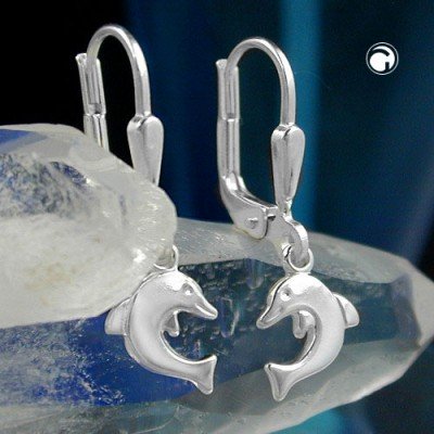 Ohrring Delfin glänzend 925 Sterlingsilber